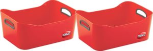 Nayasa Plain Passion 2 Piece Basket, Red Rs 108 amazon