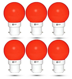 Orient Electric Base B22 0.5-Watt LED Bulb (Pack of 6, Red) at rs.179