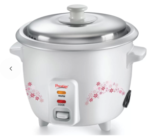 Prestige Delight PRWO - 1.5 Electric Rice Cooker with Steaming Feature (1.5 L, White)