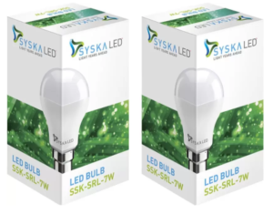 Syska Led Lights 7 W B22 LED Bulb (White, Pack of 2) at rs.199
