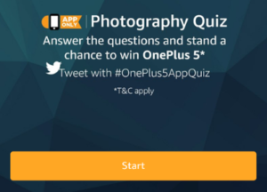 amazon photography quiz answer 5 questions and win oneplus 5 31st july