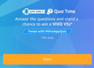 amazon quiz time contest answer 5 questions and 3 winners get Vivo V5