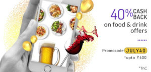 Little is offering Flat 40% Cashback upto Rs 400 on All Food & Drinks. 