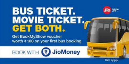 jiomoney bms rs.100 voucher on booking bus ticket