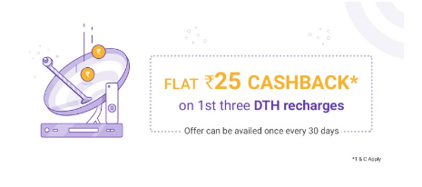 phonepe dth offer of flat Rs.25 cashback