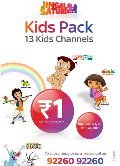 tatasky jingalala kids pack at Re.1