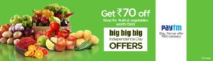 Big Basket- Get Rs.70 Off on shopping of Fruits and vegetables of Rs.500