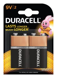 Duracell Alkaline 9V Battery with Duralock Technology - 2 Pieces