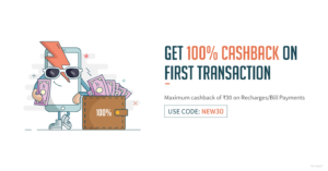 Freecharge- Get Flat 100% Cashback on First Recharge Bill Payments