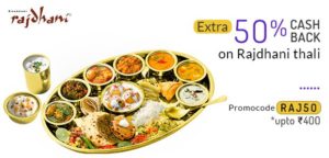 Little App- Get extra 50% cashback on Rajdhani Thali