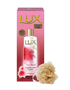Lux Soft Touch Body Wash, 240ml with Free Loofah at rs.38