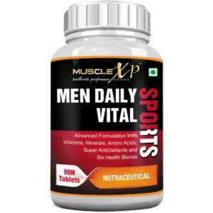 MuscleXP MultiVitamin Men Daily Sports with 49 Nutrients (Vitamins, Minerals & Amino Acids) 90 Tablets for Rs 1199 only