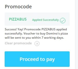 PayTM Steal - Book Bus Ticket and Get Domino's pizza voucher worth Rs 100