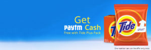 Paytm- Get upto Rs 30 cashback on each pack of Tide Plus Detergent