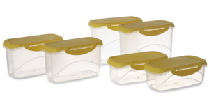 Plastics Delite Container Set, 6-Pieces, Yellow
