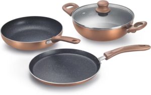 Flipkart - Buy Prestige Omega Festival Pack - Build Your Kitchen Induction Bottom Cookware Set (Aluminium, 3 - Piece) at Rs 1099 only