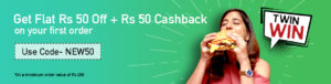Freshmenu- Get Flat Rs 50 off