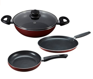 Prestige Omega Deluxe Induction Base Non-Stick Kitchen Set, 3-Pieces at rs.1,095