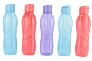 Signoraware FlipTop Aqua 1000 ml Bottle (Pack of 5, Multicolor) at rs.249