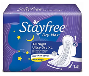Stayfree Dry Max All Night Ultra Dry Napkins - 14 Pads (Extra Large)