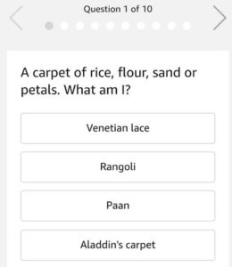 amazon app festive riddles questions win free shopping 1 year check answers