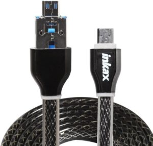 inKax 2 in 1 Data Sync Cable and Fast Charging OTG Cable OTG Cable (Black)