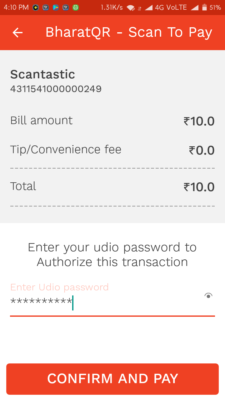 scantastic udio payment