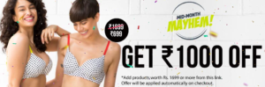 zivame Rs 1000 off on 1699