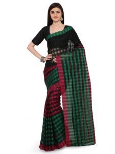 Amazon - Buy Sarees(Perfectblue Women`s cotton Silk designer saree with blouse piece(PB1001) for Rs 199 only