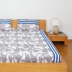 Amazon- Buy Solimo Silk Finish Floral Frieze 180 TC 100% Cotton Double Bedsheet