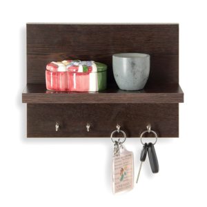 Amzon - Buy Forzza Mia Wall Shelf with Key Holder (Matte Finish, Wenge) at Rs 299 only