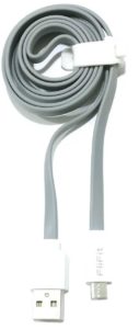FliFit Universal Micro USB Flat Data Cable Original-Grey (Length 1 meter) amaozn