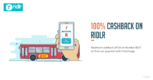 Freecharge- Get 100% cashback on Mumbai BEST Ride
