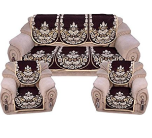 Fresh From Loom 6 Piece Polycotton Sofa Cover Set - Brown at rs.269