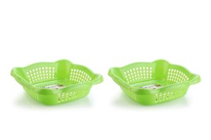 Nayasa Melow 2 Piece Plastic Fruit Basket Set, Small, Red for Rs 55 only