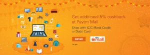 PaytmMall Diwali Maha Cashback Sale 2017 - ICICI Offer Terms and Conditions