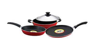 Pigeon Rapido Induction Base Non-Stick Cookware Gift Set, 4 Pieces, Red at rs.1,049