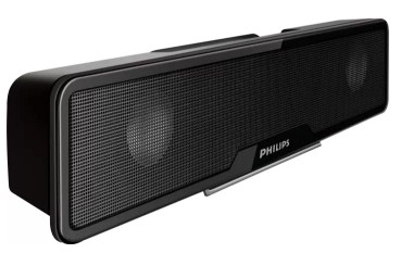 Philips SPA75/94 Laptop/Desktop Speaker (Black, Stereo Channel)