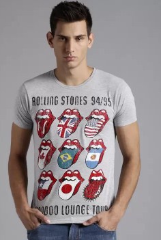 Kook N Keech Graphic Print Men's Round Neck Grey T-Shirt
