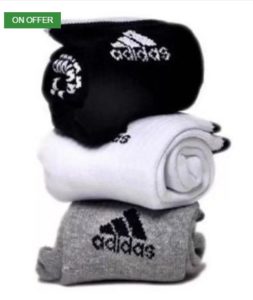 Adidas Men's Self Design Ankle Length Socks (Pack of 3)