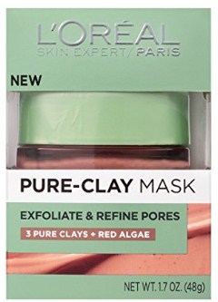L'Oreal Paris Pure Clay Mask, Exfoliate and Refine Pores, 48g