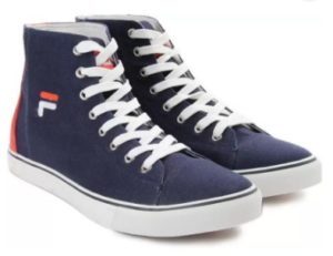 Fila DELTA Mid Ankle Canvas Shoes (Blue, Red)