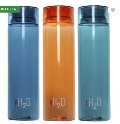 Cello H2O 1000 ml Bottle (Pack of 3, Multicolor)