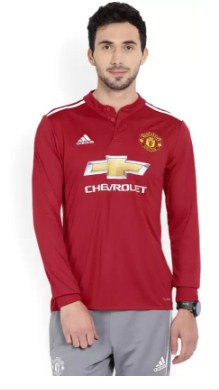 Adidas Printed Men's Polo Neck Red T-Shirt