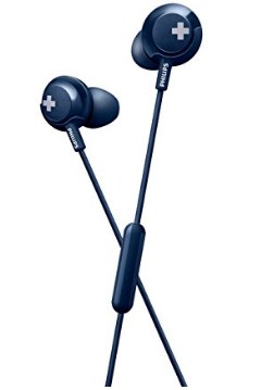 Philips Bass+ SHE4305 Headphones with Mic (Blue)
