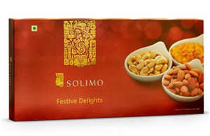 Solimo Festive Delights Gift Pack of Nuts and Dry Fruits, 300g at rs.229