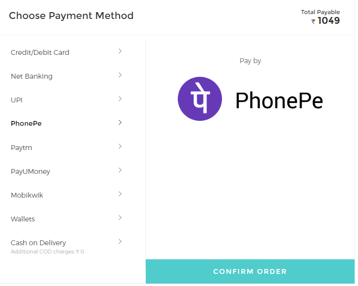 bewakoof phonepe payment