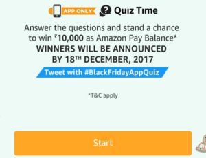 Amazon 23rd november today black friday quiz Rs 10000 balance free