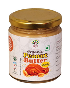 Arya Farm Organic Peanut Butter-Crunchy, 200g at rs.75