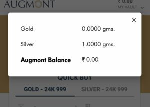 Augmont app redeem your free silver